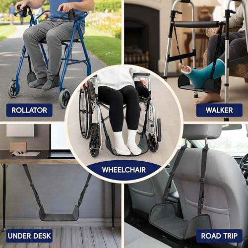 SPRING SEAON Wheelchair Foot Rest Hammock Sling with Adjustable Leg Support - color: Gray