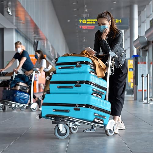Karl home Luggage Set of 3 Hardside Suitcase Sets - Blue (20/24/28) - color: Blue, size: 3 Piece Set
