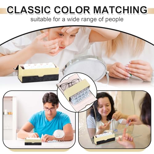 Flutesan 2 in 1 Daily Contact Lens and Glasses Organizer Case, Black - color: black