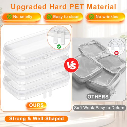 3PCS Clear Hard Shell Zipper Case,7.1*4*2 IN,Travel Makeup Bags,Jewelry Box - color: White, size: S