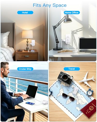 Travel Cruise Ship Essentials, PD20W Multi Plug Wall Outlet Extender - color: White, size: 4AC,2C2A,20W