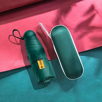 Mini Travel Umbrella with Umbrella Case - color: Dark green