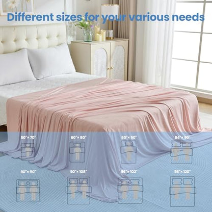 OIGAE Cooling Blanket Oversized 96"x120" for Hot Sleepers Summer Blanket - color: 9 - Pink Stripe, size: Oversized King 96'' x 120''