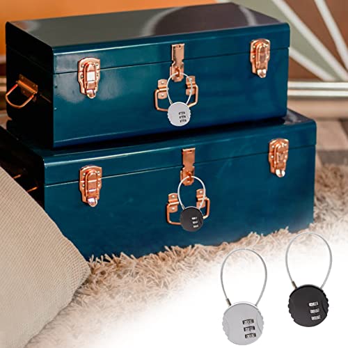 4 Pack 3-Digit Combination Lock Waterproof Padlock Outdoor Mini Wire Rope Combination Lock for Backpacks, Trolley Cases, Gym Lockers, Fence - color: Color2