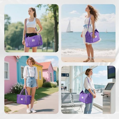 WALNEW Travel Duffel Bag, Weekender Bag for Women, Purple - color: Purple