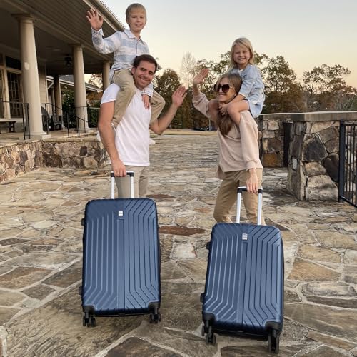 AnyZip Expandable Luggage, 24 Inch Hard Shell Checked Suitcase, Rolling Lightweight Travel Suitcases with Wheels TSA Lock (Blue)