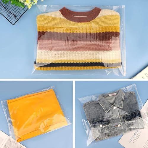 Clear Zipper Bags for Clothes, 50 Pcs 12x14 inch, with Vent Holes - color: Clear, size: 12x14"