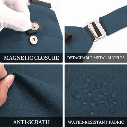 Anti Theft Crossbody Bag, One Shoulder Chest Sling Bag Multi Pockets Slim Anti Theft Travel Purse for Women & Men - color: Blue Right