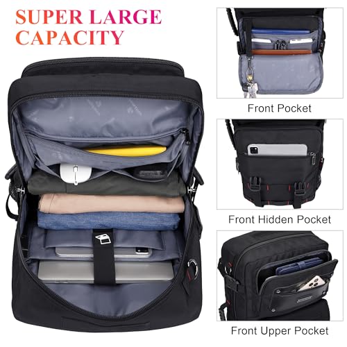 WITZMAN Travel Backpack for Men Duffle Bags Fits 17 Inch Laptop - color: Black