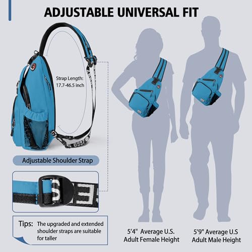 Geestock Convertible Sling Bag Crossbody Backpack for Women Men, Blue - color: Blue, size: Large