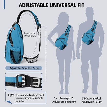 Geestock Convertible Sling Bag Crossbody Backpack for Women Men, Blue - color: Blue, size: Large