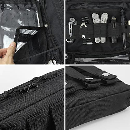 WYNEX Tactical Admin Molle 파우치, Medical EDC EMT 유틸리티 백 쉘 디자인 부착 파우치 1000D 나일론 하이킹 벨트 백 - color: 블랙(업그레이드됨)