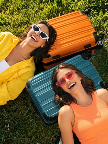 Coolife Luggage, Lightweight and Durable Hardshell, 20 in, green new - color: green new, size: S(20in)_carry on