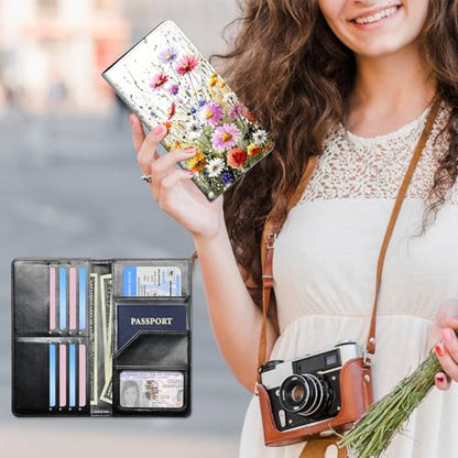 Passport Wallet for Women,Travel Wallet Passport Holder RFID Blocking