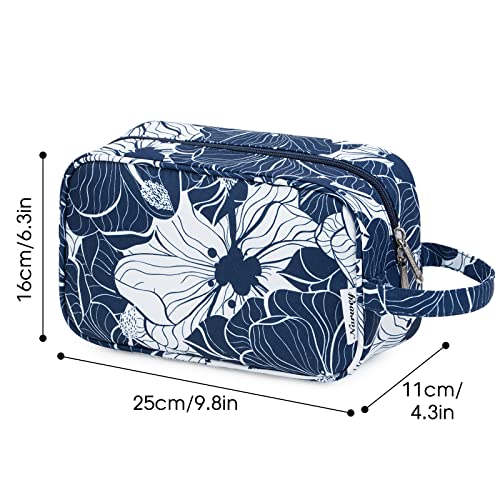 Narwey Travel Toiletry Bag for Women, Dopp Kit Men, Bathroom, Medicine Bag - color: Blue Lotus