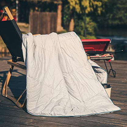Sonive Blanket 52" x 75",Packable Compact Blanket Weatherproof Light Gray - color: Light Gray