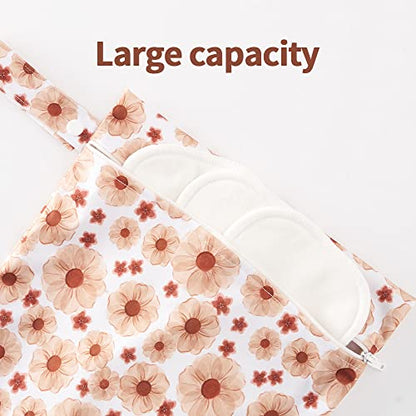 Happy Flute 3 Set Wet Bag Storage Bag Waterproof Washable for Baby - color: Orange