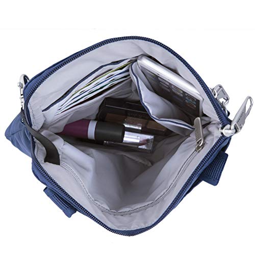Travelon Anti-theft Classic Slim Double Zip Crossbody - color: Midnight
