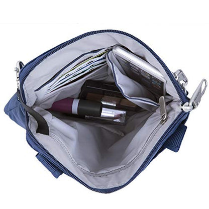 Travelon Anti-theft Classic Slim Double Zip Crossbody - color: Midnight