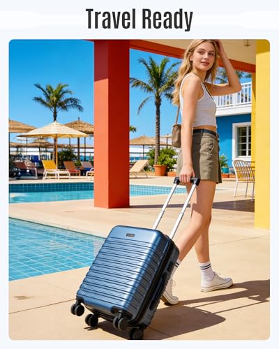 LIGHT FLIGHT Expandable 20" Carry On Luggage 22x14x9, TSA Lock, Black - color: Black