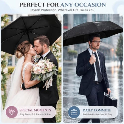 Jexine Windproof Travel Umbrella Compact Small - color: Black