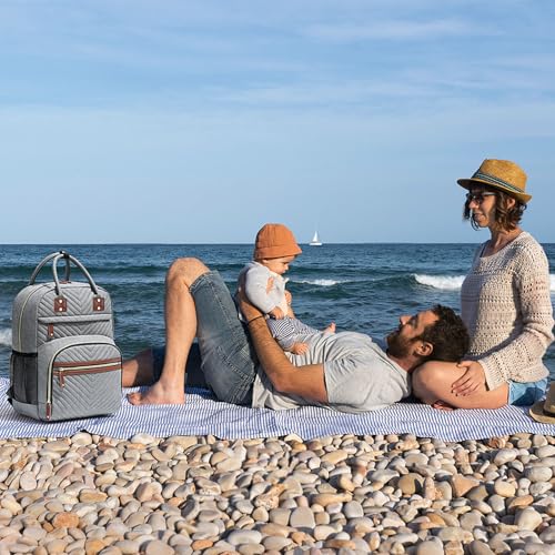 Tenot Diaper Bag Backpack for Women with Insulated Pockets Grey - color: Grey, style: Standard