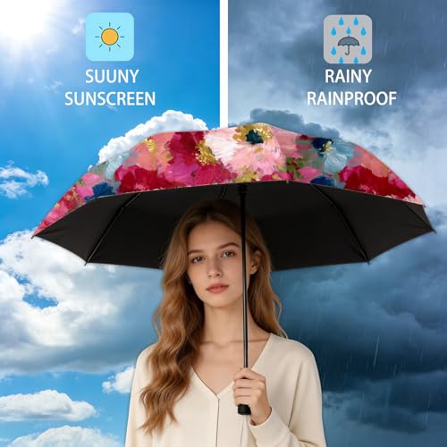 Automatic Folding Travel Umbrella for Sun & Rain - color: RIV025