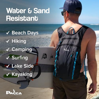 Pacca Onda 20L Packable Lightweight Foldable Backpack for Travel, Camping, Outdoor, Hiking Pocket Backpack (Black) - color: Black