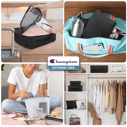 Champion Packing Cubes for Travel - 6 Piece Organizer Set, Carry-On Ready - color: Black