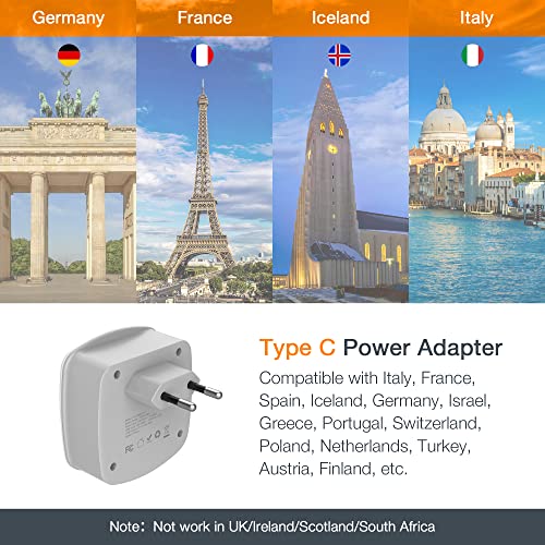 TESSAN European Travel Plug Adapter Converter
