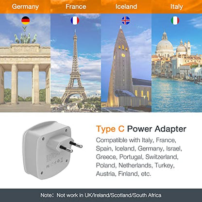 TESSAN European Travel Plug Adapter Converter