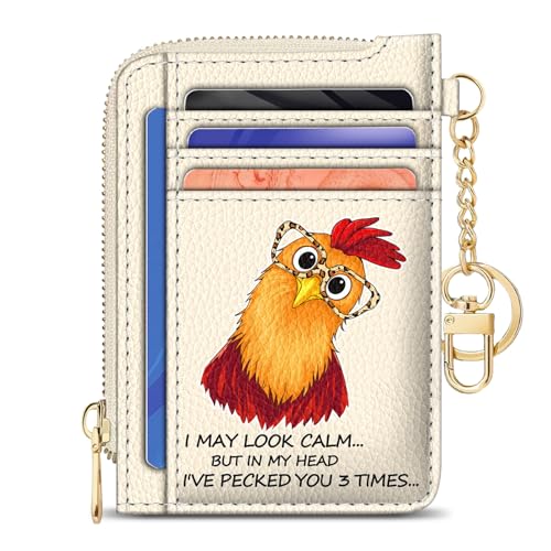 GIANCOMICS Slim Wallet Women, Credit Card Holder, Small Rfid Funny Chicken - color: Funny Rooster
