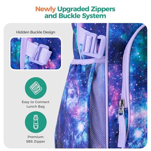 Choco Mocha Butterfly Backpack Set Kids Backpacks for Girls, Girls Backpack with Lunch Box & Water Bottle, Elementary School Bookbag Age 6-8 17 Inch, Purple - color: Butterfly Purple