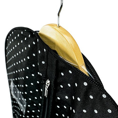 Hangerworld Breathable Garment Bag 100 cm Black White Polka Dot Clothes Cover