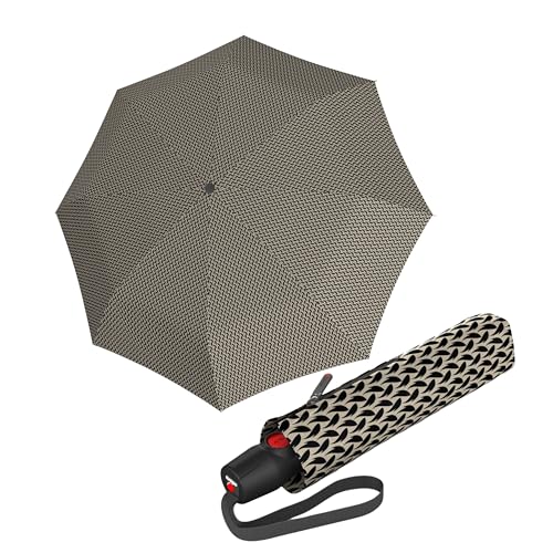Knirps T.200 Duomatic Compact Rain Umbrella in Elemental Black – Wind Tunnel Tested to 93 mph, Aluminum Steel Fiberglass Frame, 38in Canopy, OEKO-TEX, High-Performance Automatic Travel Umbrellas - color: Elemental Black