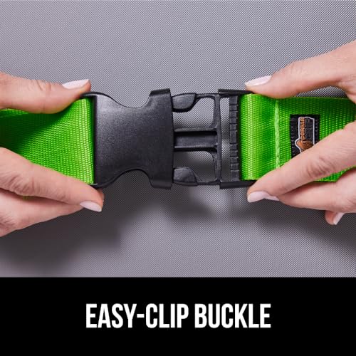 GORILLA GRIP Heavy Duty Luggage Straps for Suitcase, 4 Pack, Green - color: Green