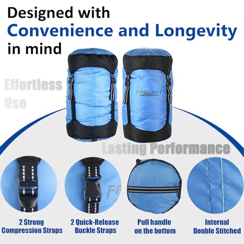 Frelaxy Compression Sack, 40% More Space! Sleeping Bag Stuff Sack - color: Blue, size: XX-Large