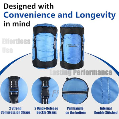 Frelaxy Compression Sack, 40% More Space! Sleeping Bag Stuff Sack - color: Blue, size: Medium
