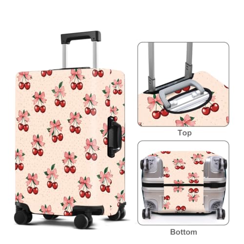 Cherry Pattern Luggage Cover Washable Suitcase Cover Protector Fit 28-30 Inch Luggage Durable Travel Bag Cover with Zipper Closure L - color: Cherry Pattern, size: L(28-30inch suitcase)