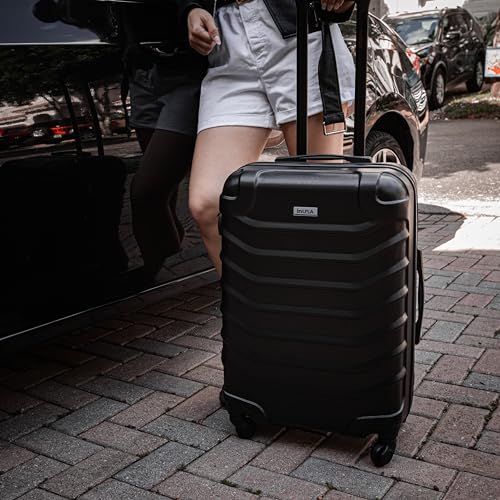 InUSA ENDURANCE Luggage with Spinner Wheels | Durable Lightweight Hardshell Suitcase, Spacious Travel Bag with Handle and Trolley | 20-Inch Carry On Small Luggage | Black - color: Black, size: 20 Inch