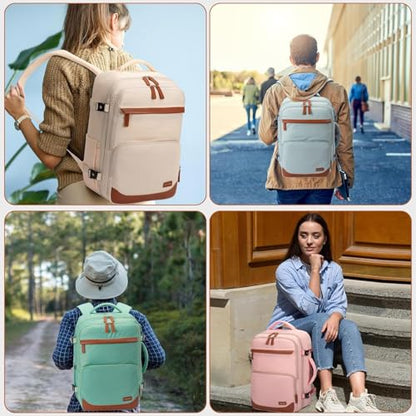50L Travel Backpack, Flight Approved Carry On Laptop Backpack - color: Beige, size: X-Large