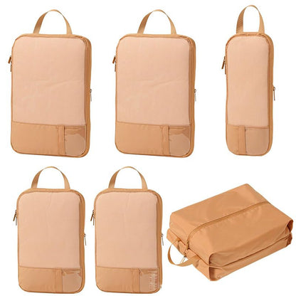 6Set Compression Packing Cubes for Travel, Travel Packing Organizers for Suitcase & Backpack, Space Saving Storage Bags for Clothes, Travel Accessories for Home and Travel