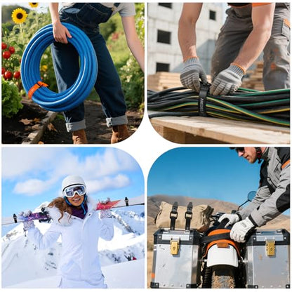 4 Pack 22" Rubber Tie Down Straps,Quick Lashing Straps with Buckles - color: Black, size: 22" Length / 4 Pack