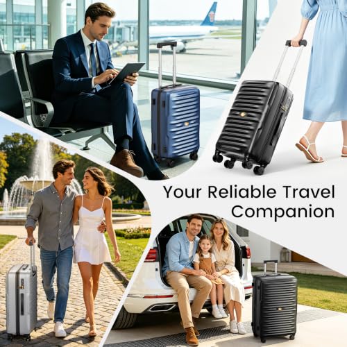 28 Inch Large Checked Luggage, PC Hardshell Suitcase, Black - color: 1-Black, size: Checked 28-Inch
