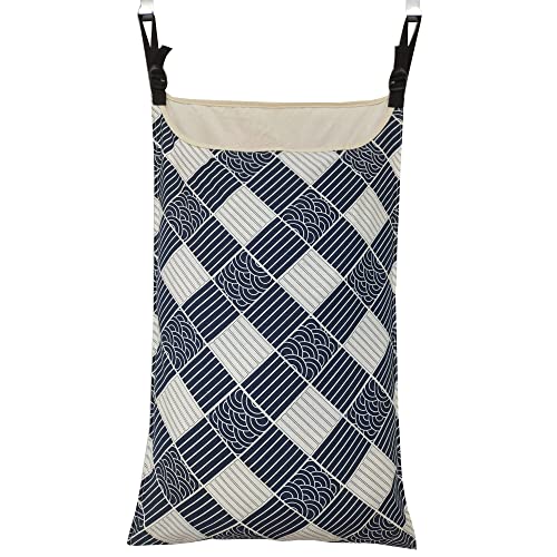 Adjustable Space Saving Over the Door Hanging Laundry Hamper Bag with Wide Open Top and Free Hanging Hooks for Dorm