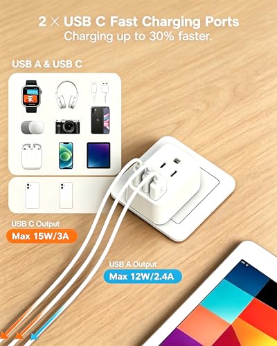Italy Travel Adapter, US to Italy Power Adapter, Type L Plug Converter Rome - style: Type L - Italy Chile