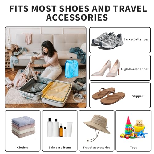 2 Pack Shoe Bags, Reusable Waterproof Shoe Bag for Travel, Gym, Sneaker Storage, Packing in Suitcase (2, Blue) - color: Blue