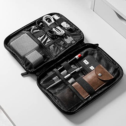 BAGSMART Large Electronic Organizer Travel Case for Tech Accessories, Black - color: Black
