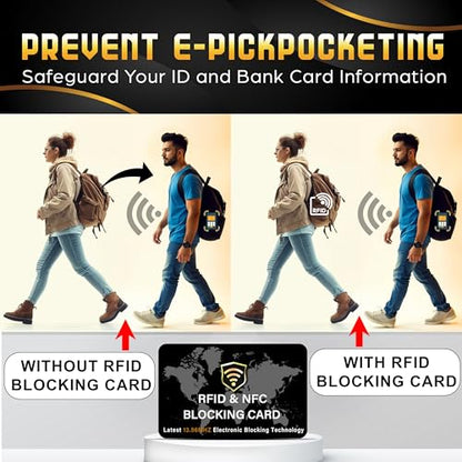 SaiTech IT 5 Pack RFID Blocking Card for Credit Debit ID Card, WM Black - color: Black WM