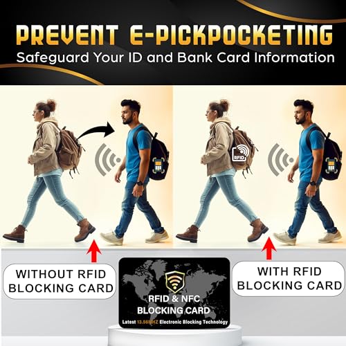 SaiTech IT 5 Pack RFID Blocking Card for Credit Debit ID Card, WM Black - color: Black WM